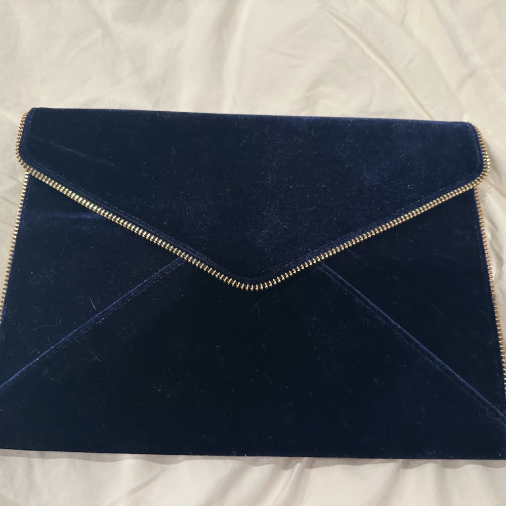 Rebecca Minkoff Leo envelope clutch Navy Velvet